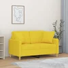 Dvosjed s ukrasnim jastucima svjetložuti 120 cm od tkanine