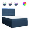 Vidaxl Box spring postelja z vzmetnico modra 160x200 cm blago