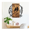 Aberto Design Zidna dekoracija Couple Birds, 57x59 cm, Smeđe boje