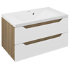 SAPHO WAVE Kopalniška Omara 80x45x48 cm, Bela/Dub Cuneo