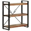 Regal za knjige s 3 razine 77x30x80cm obnovljeno drvo i željezo