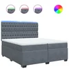 Vidaxl Box spring postelja z vzmetnico temno siva 200x200 cm žamet