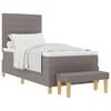 vidaXL vidaXL Boks vzmetnica z vzmetnico in klopjo Taupe 80x200 cm Tkanina, (22083267)