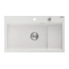 Mexen Omar granitno pomivalno korito 1-komorno 800 x 480 mm, belo, sifon krom - 6520801005-20