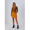 Trapezoidal skirt with pockets - gold
