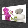 tulup.si Steklena slika Bela flower art 125x50 cm 4 obešalnika