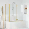 Ograda za tuš Zlatno 120 x 68 x 130 cm ESG staklo i aluminij