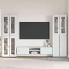 vidaXL Komplet TV omaric s predalom Visok sijaj bela Konstruiran les