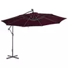Konzolni vrtni suncobran s LED svjetlima 350 cm bordo