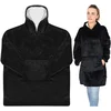 Ruhhy hoodie odeja z rokavi 120x190 cm - Črna