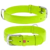 WAUDOG ravna zelena usnjena ovratnica za pse, zelena 21-29 cm, širina: 12 mm