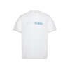 Calvin Klein Majica golobje modra/bela/off-bela