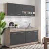 Homestyle4U Kuhinjska omarica, 80x180x51,5 cm, siva