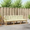 Set vanjskih sofa s jastukom 3 pcs Bijela i krem Poliester