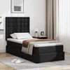Krevet s od storage s uzglavljem Crna 90 x 200 cm Lažna koža