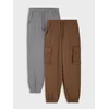 Sinsay - Jogger pantalone sa pamukom 2 pack - kafa