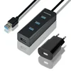 slomart 4-portni USB 3.2 Gen 1 hub za polnjenje, 1.2m kabel, AC adapter