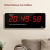 HoTai Digitalni zidni sat, 21x58 cm, Crni