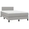 Vidaxl Boxspring postelja z vzmetnico svetlo siva 120x190 cm blago