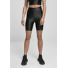 Womens Shiny Metallic High-Waisted Cycling Shorts Black