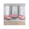 4-dijelni set sofa s jastucima ružičasti baršunasti