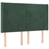 Vidaxl Vzglavje z ušesi temno zeleno 147x16x118/128 cm žamet