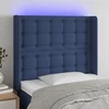 Vidaxl vidaXL Vzglavje postelje z LED modro 103x16x118/128 cm blago
