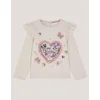 Monsoon Children Majica za devojčice Sparkle Heart, Boja slonovače
