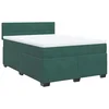 Vidaxl Box spring postelja z vzmetnico temno zelena 160x200 cm žamet