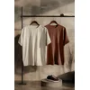 Trendyol Brown-Stone Oversize 2-Pack Basic 100% Cotton T-Shirt
