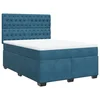 Vidaxl Box spring postelja z vzmetnico modra 140x190 cm žamet