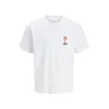 JACK & JONES Majica JORSUN temno oranžna / črna / bela