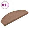 Vidaxl Stopniščne preproge 15 kosov 65x24x4 cm rjave polkrožne velike