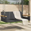vidaXL Gugalna klop črna 109x62x40 cm poli ratan