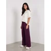 Sinsay - Wide leg pantalone sa mešavinom viskoze - orhideja