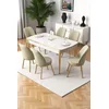 HANAH HOME Rasklopivi trpezarijski sto i stolice (7 delova) Nira White Gold Cream