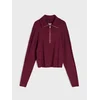 Sinsay - Rebrasti džemper half-zip sa viskozom - maroon