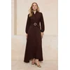 Trendyol Modest Ženska haljina Tctss26Eb00007, Smeđa