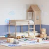 Krevet na kat s krovom 90 x 190 cm od masivne borovine