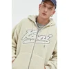 Bluza Karl Kani moška, bež barva, s kapuco
