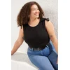 Trendyol Curve Black Shoulder Gathered Bow Detail Boydcone Knitted Plus Size Blouse