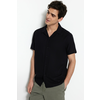 Trendyol Black Unisex Relaxed Fit Short Sleeve Shirt