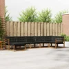Set vanjskih sofa s jastukom 7 pcs Prirodna i crna