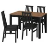 ALHULT / ALHULT Sto i 4 stolice, crno/smeđe/Bomstad crna crna, 120/170x80 cm
