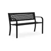 MULTIGARDEN Metalna baštenska klupa 120×50 cm sa rešetkastim naslonom, crna