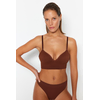 Trendyol Brown Seamless/Seamless Covered Knitted Bra