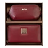 Princ Leather Ženski poklon set novčanik i neseser, Bordo
