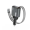 Moxom mx-vc53 USB & type c output + type c & lightning cable output 45w crni auto punjac ( a727 )