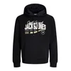 JACK & JONES Majica kit / črna / bela
