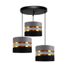 Luster na sajli CORAL 3xE27/60W/230V crno-siva
